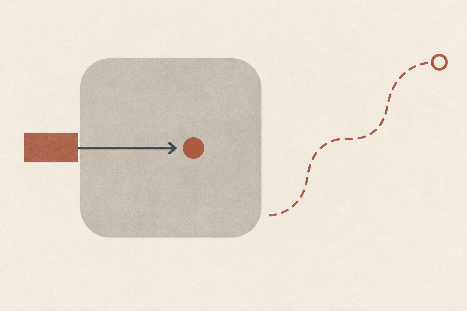Abstract guide showing a record entering review while an outcome path remains open.